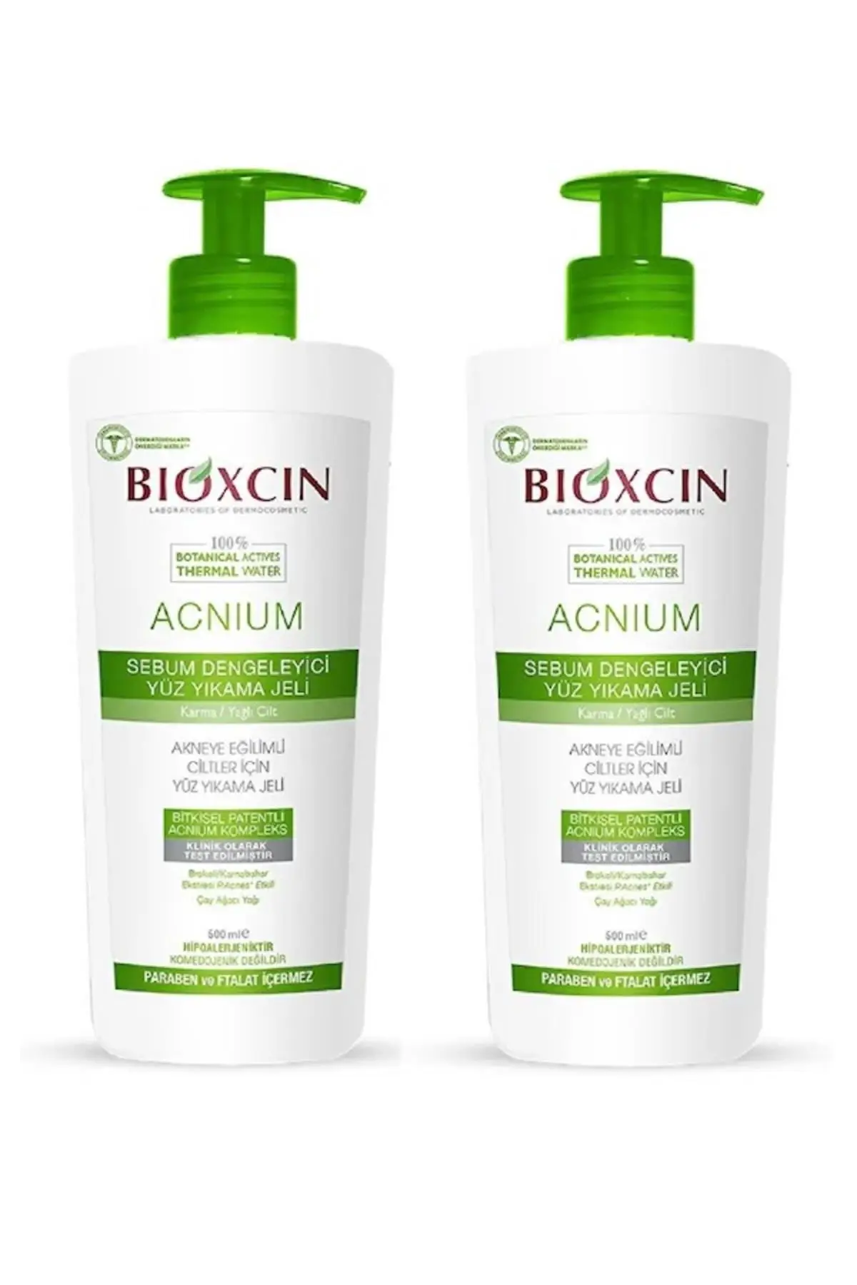 Bioxcin Acnium Yüz Yıkama Jeli Sebium Dengeleyici 500 ml - 1+1 Hediyeli