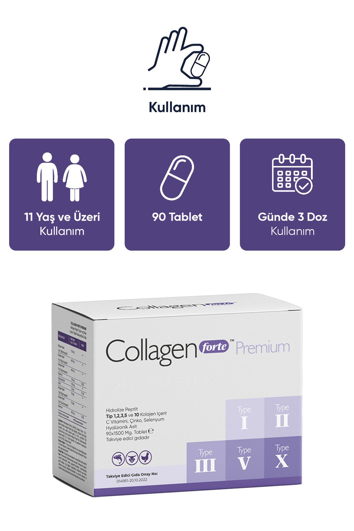 Collagen Forte Premium 1500 mg 90 Tablet Collagen Forte Premium 1500 mg 90 Tablet