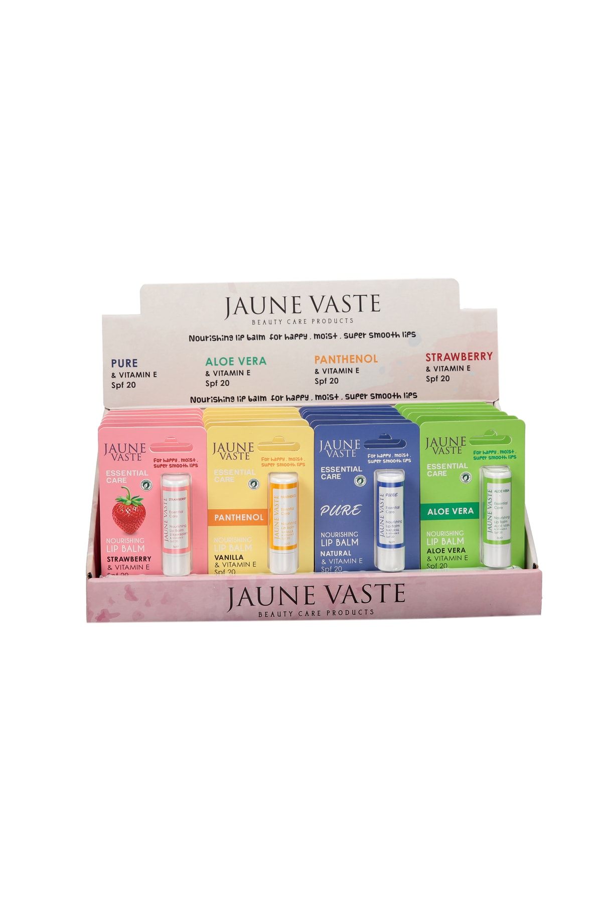 Jaune Vaste Essential Care Lip Stick 24`lü Karma Stant Jaune Vaste Essential Care Lip Stick 24`lü Karma Stant