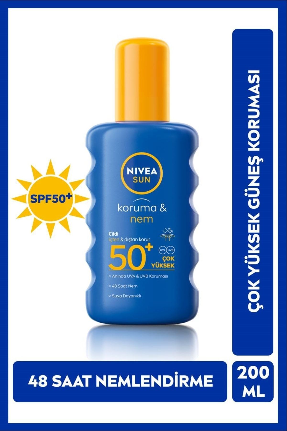 Nivea Sun Güneş Kremi Spf50 200 ml Sprey, Çok Yüksek Güneş Koruyucu Ve 48 Saat Nemlendirme Nivea Sun Güneş Kremi Spf50 200 ml Sprey, Çok Yüksek Güneş Koruyucu Ve 48 Saat Nemlendirme