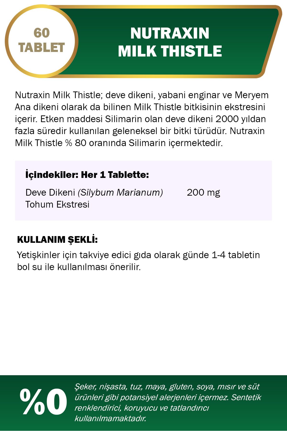 Nutraxin Milk Thistle 60 Tablet Nutraxin Milk Thistle 60 Tablet