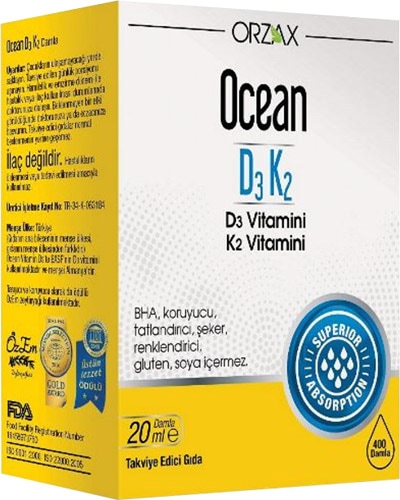 Ocean D3K2 Damla 20 ml Ocean D3K2 Damla 20 ml