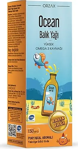 Ocean Omega 3 Portakallı Balık Yağı Şurubu 150 ml
