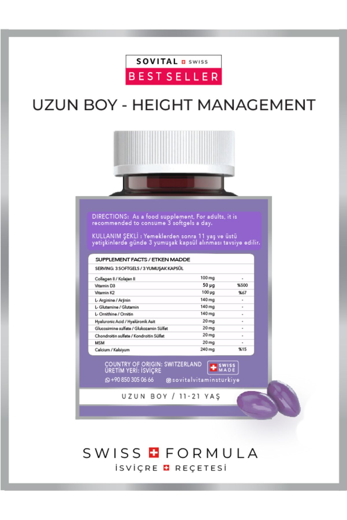 Sovital Tall Uzamaya Yardımcı 90 Softgels Sovital Tall Uzamaya Yardımcı 90 Softgels