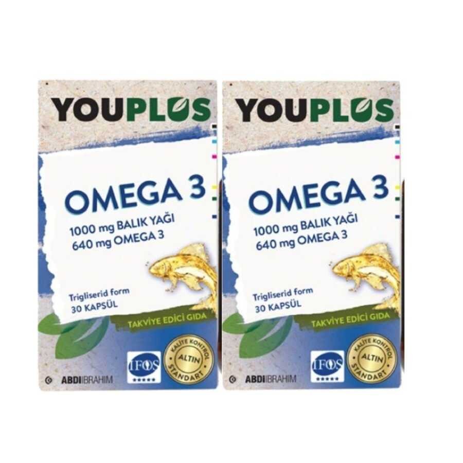 Youplus Omega 3 30+30 Kapsül - İkincisi %50 İndirimli Youplus Omega 3 30+30 Kapsül - İkincisi %50 İndirimli